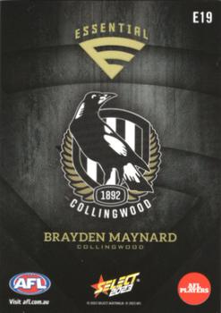 2023 Select AFL Footy Stars - Essentials #E19 Brayden Maynard Back